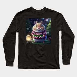 Cute Christmas Hamster Long Sleeve T-Shirt